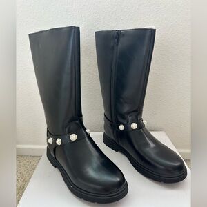 Girls Size 5 Boots with Pearl Accents